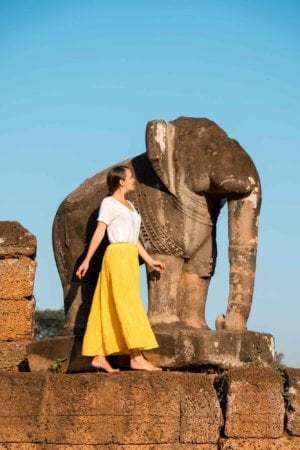 7:10am - Golden light on the elephants of East Mebon