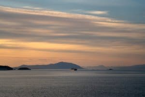 The Duke Point ferry to Vancouver Island provides one amazing sunset show