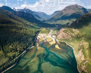 Perhaps the best photo in all of Vancouver Island, this is the Elk River from the sky!