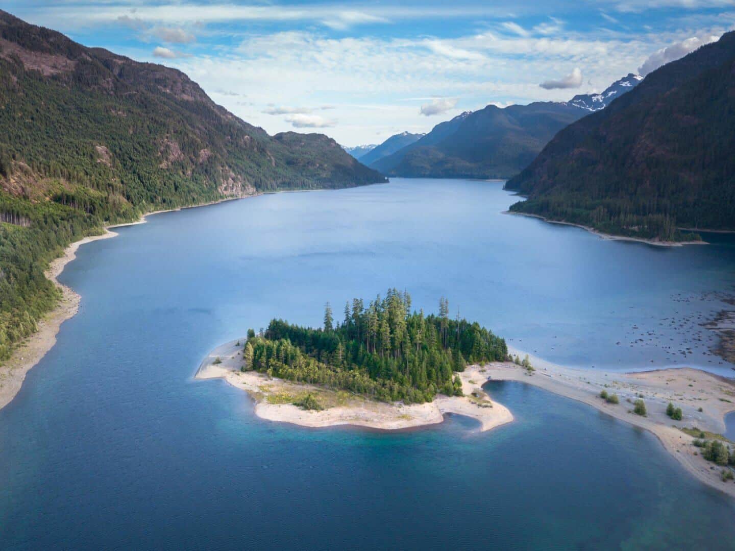 An island in Butte Lake, Strathcona Provincial Park