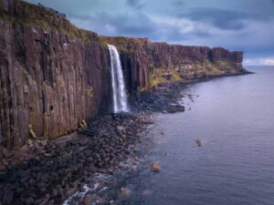 A quick stop during 10 days in Scotland is Mealt Falls as it spills into the ocean.