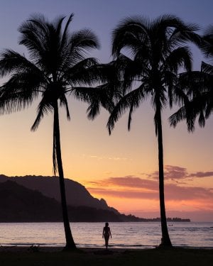 Hanalei Beach at sunset is among the best Kauai photography locations.