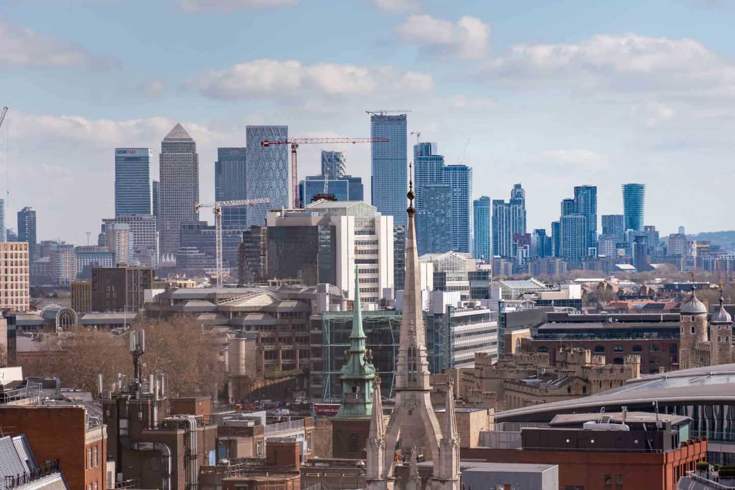 A bucket list London view of the city from The Monument