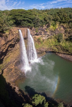 The glorious Wailua Falls as seen from the parking lot.