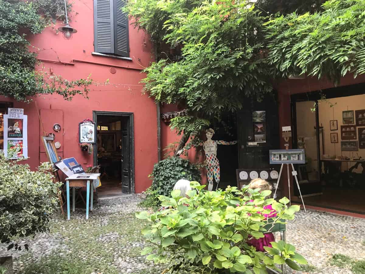 A courtyard with artist's studios in Navigli