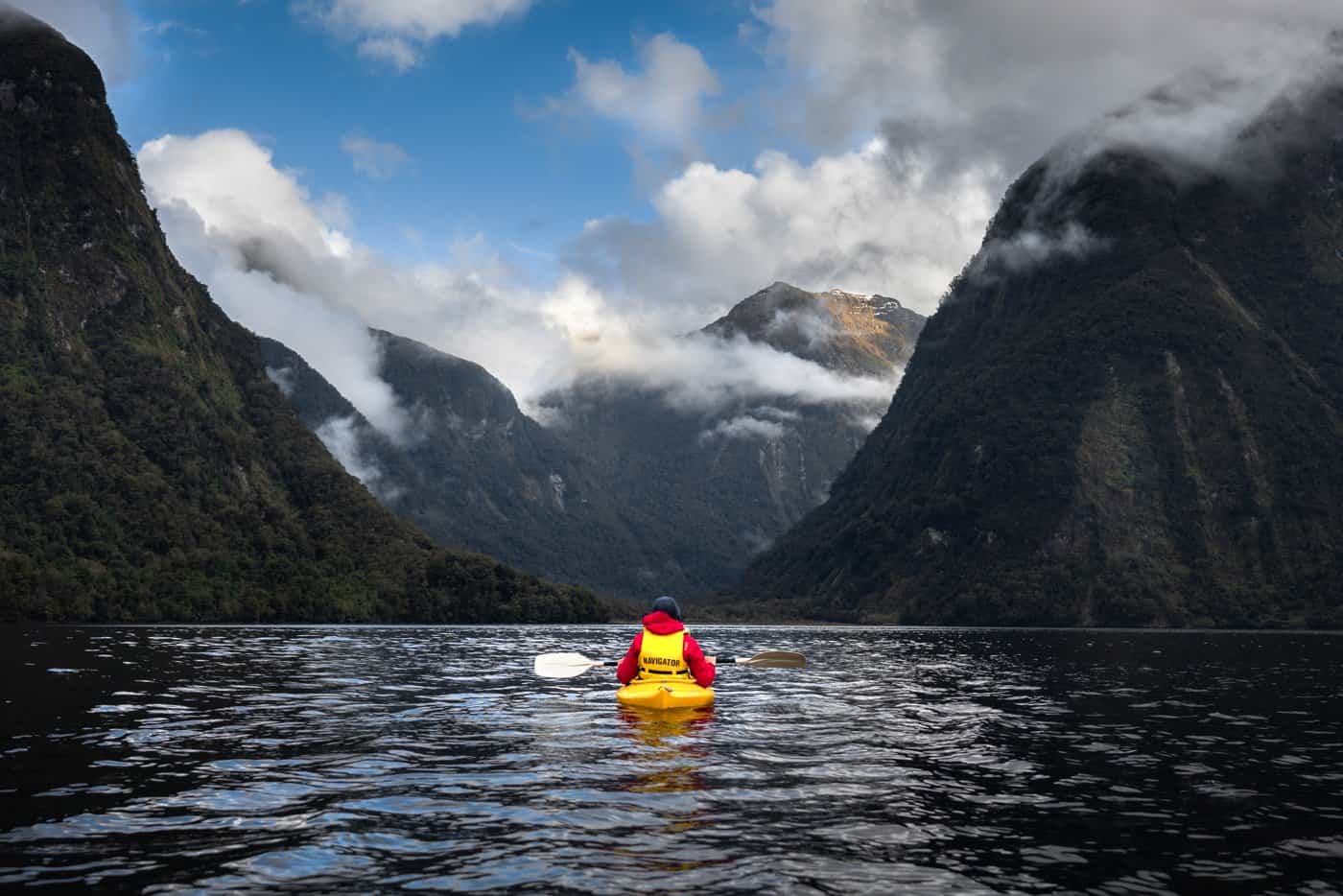 Kayaking the Doubtful Sound was a highlight of our overnight cruise.