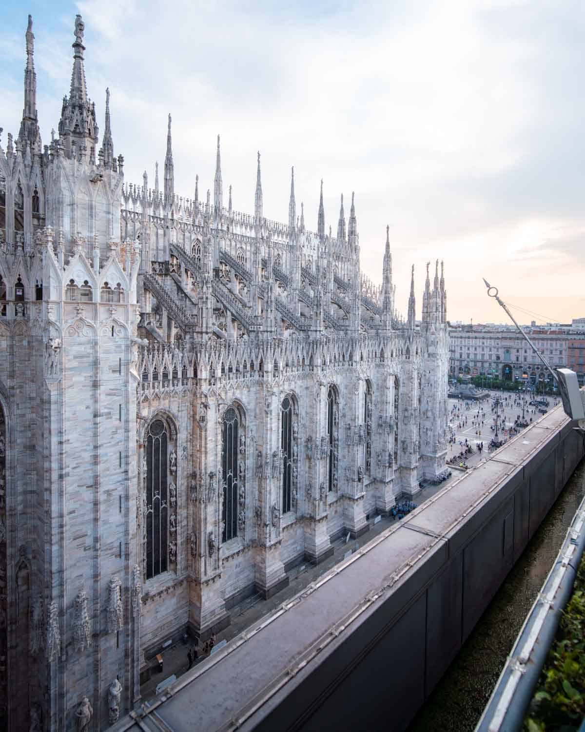View of Duomo from Il Bar at Rinascente while enjoying an aperitivo, an absolute must on your 2 days in Milan itinerary