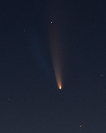 Close-up photography of Neowise Comet.