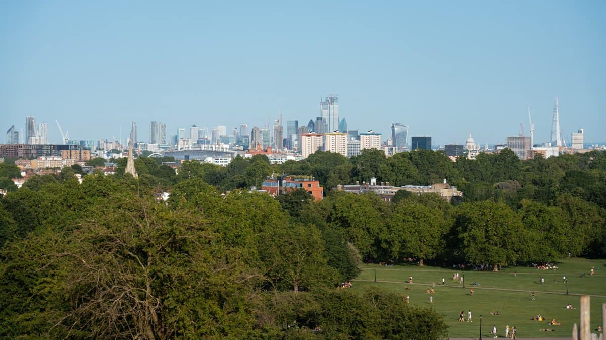 View of London from Primrose Hill - one of the best non-touristy things to do in London