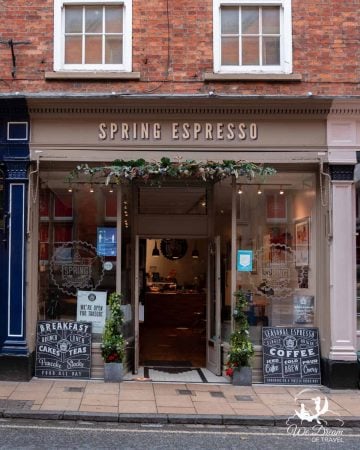 Front of Spring Espresso coffee shop in York - one of the best places in York for coffee