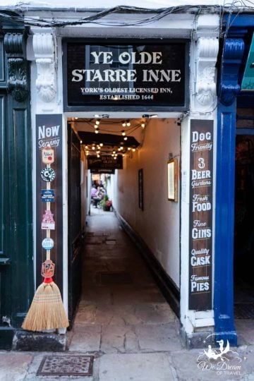 One of the best things to do in York - have a drink at York's oldest licensed pub - Ye Olde Starre Inn