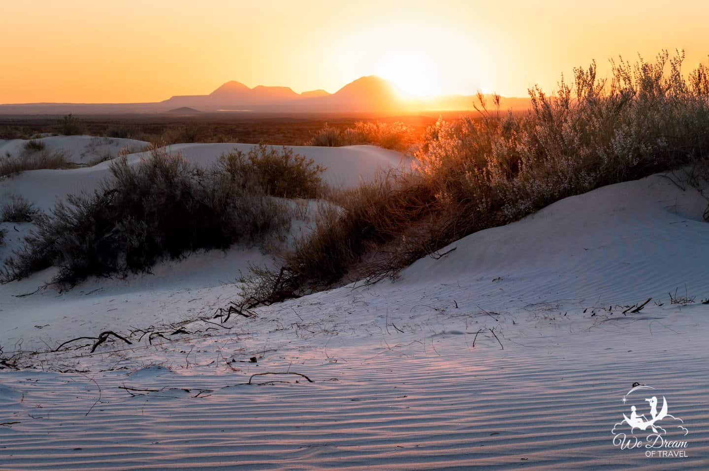 Watching sunset from one of the top sights in Guadalupe Mountains National Park; the Salt Basin Dunes.