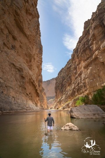 Navigating the Santa Elena Canyon trail.