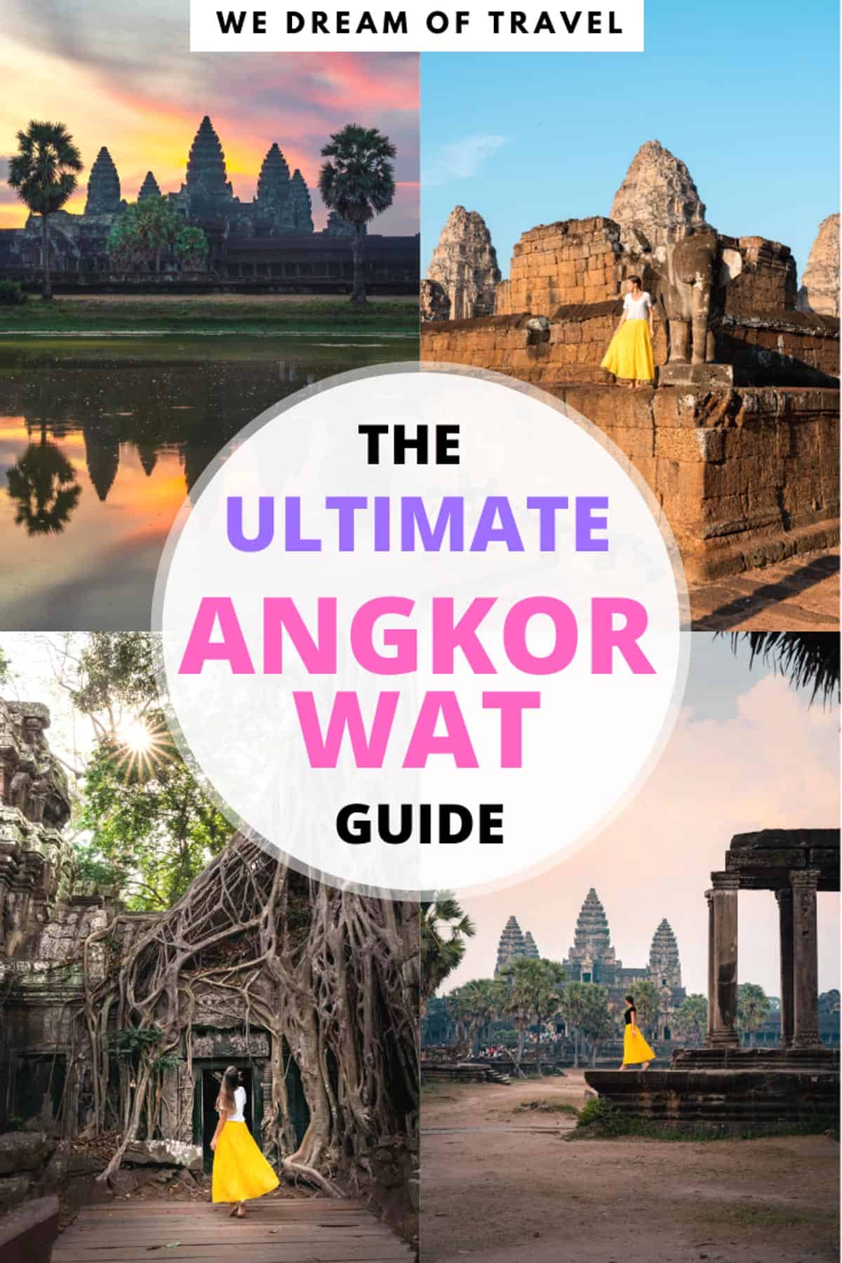 This essential guide to Angkor Wat, Cambodia, tells you EVERYTHING you need to know to plan the perfect trip to this UNESCO heritage site. With over 1000 temples in the Angkor Wat archaeological complex, it can be hard trying to figure out your perfect trip. Full of Angkor Wat photography to help inspire your trip as well as useful information about how to get to Angkor Wat, how to buy tickets, where to stay and which temples to visit. #angkorwat #siemreap #cambodia #travelguide