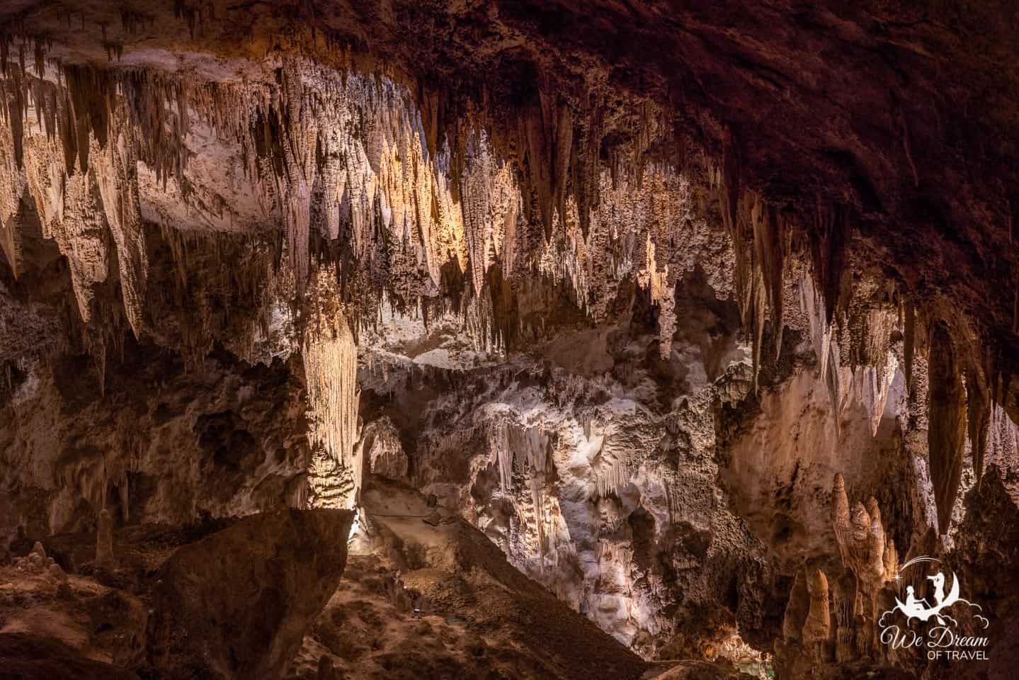 Cave formations along the Natural Entrance Route of Carlsbad Caverns