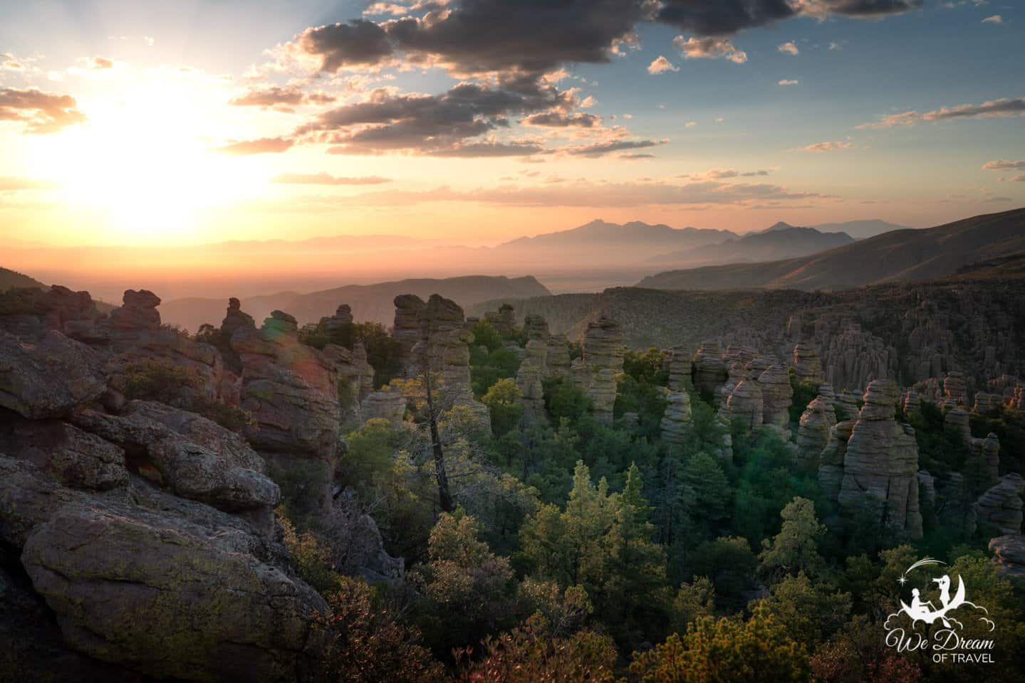 Sunset from the Heart of Rocks Loop in Chiricahua NM.