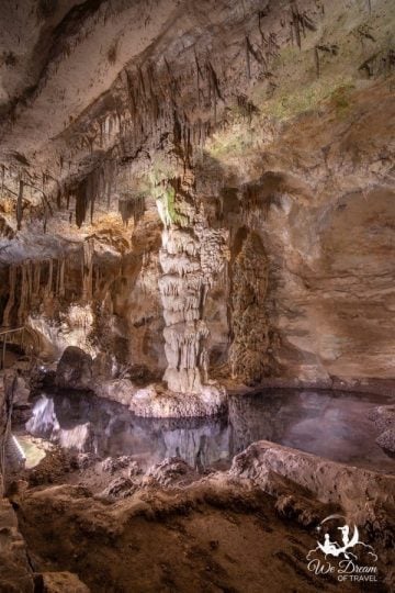 Cave formations within Carlsbad Caverns Natural Entrance Route