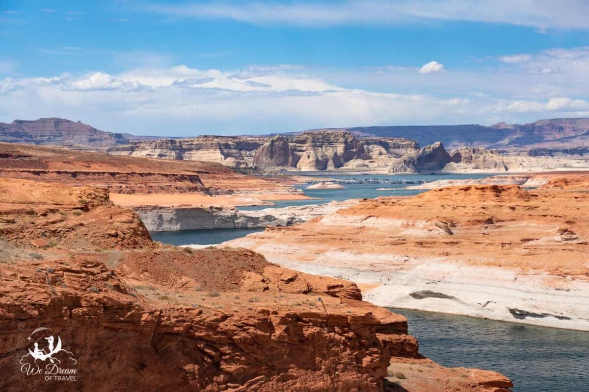 The orange walls of Lake Powell are captured in this photo of the best things to do in Page AZ