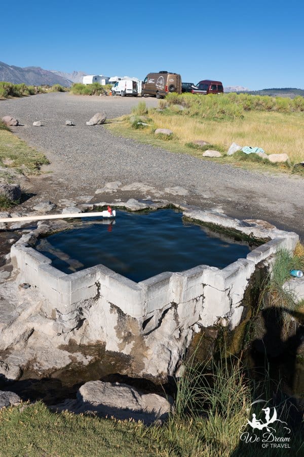 This photo shows the proximity of the tub to the parking lot.