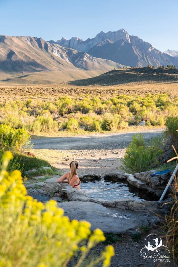 There is no better way to end a day in Mammoth Lakes than with a visit to Rock Tub Hot Springs, as seen in this photo.