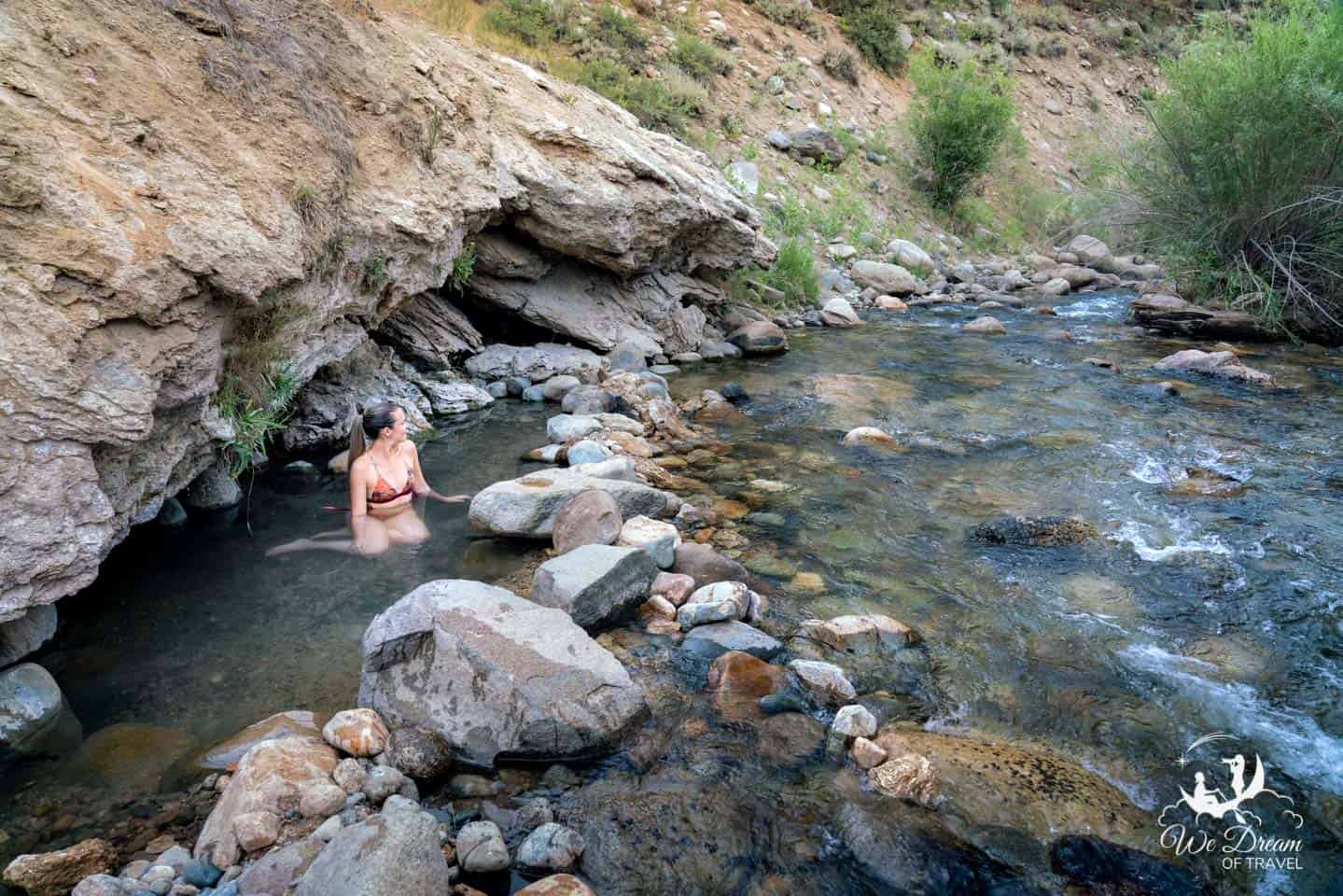 Choose your adventure: soak in hot water pools or cool off in Buckeye Creek.