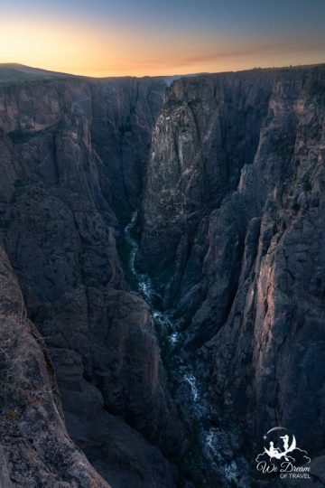 Chasm View on the North Rim is the best place to photograph sunrise in Black Canyon of the Gunnison NP.