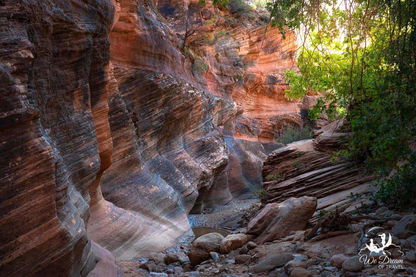 Many Pools is a small, unsigned area missed by most visitors traveling from Bryce Canyon to Zion.