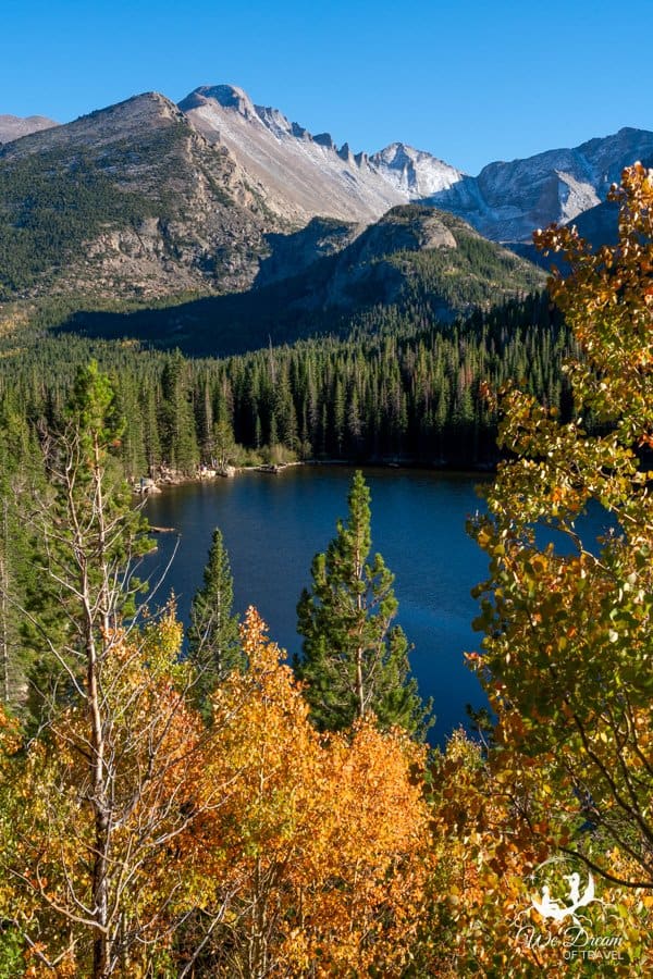 Fall colors at Bear Lake in Rocky Mountain NP.