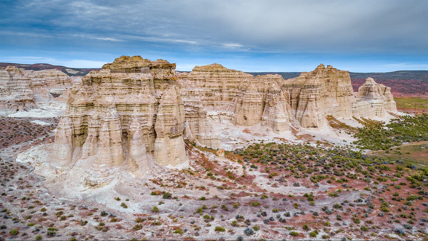The Pillars of Rome standing tall amidst the arid Southeast Oregon landscape.