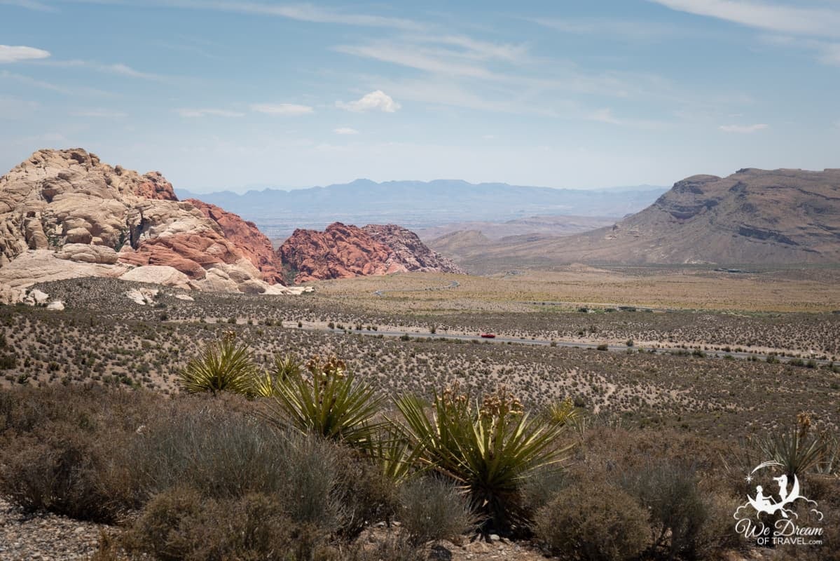 View of desert landscape from High Point Overlook in Red Rock Canyon National Conservation Area