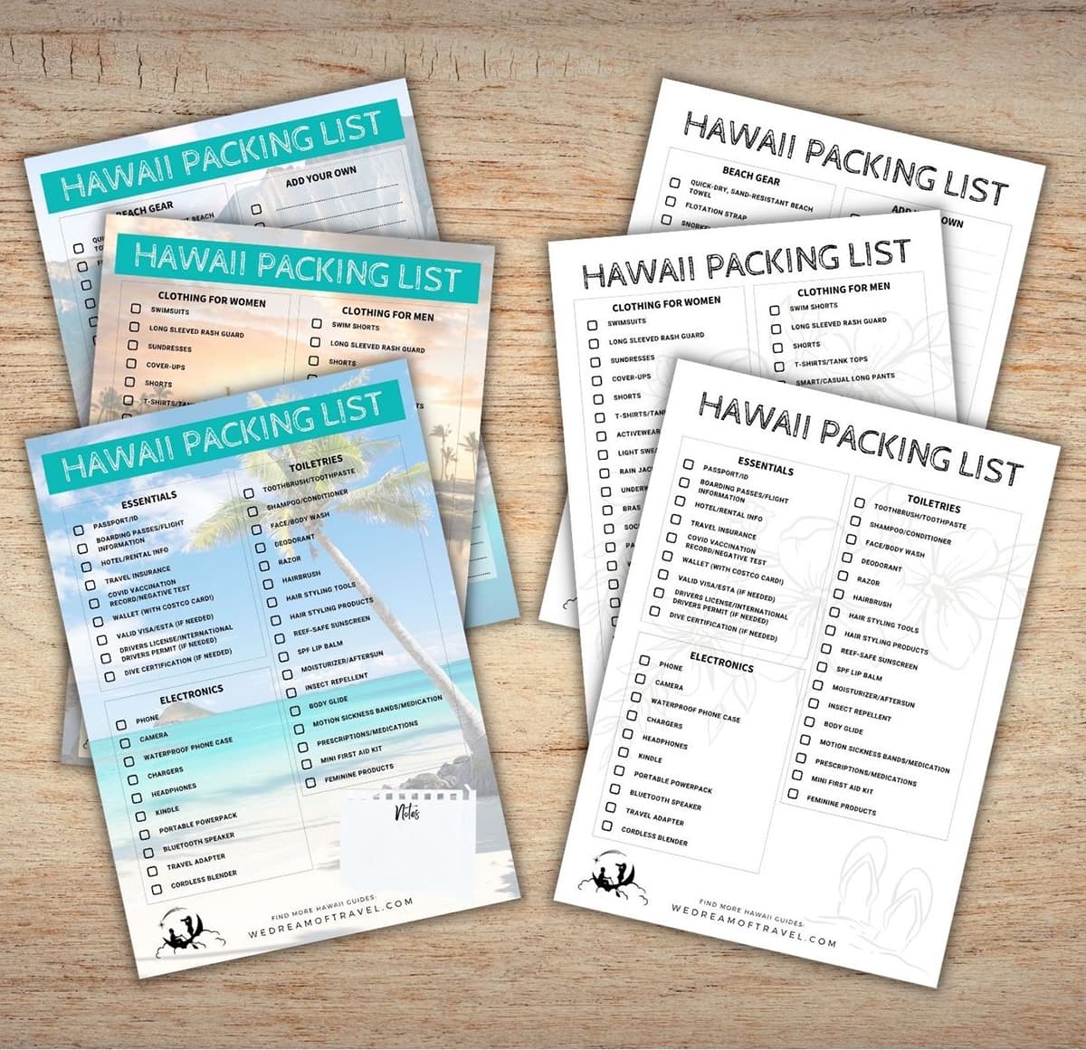 A printable Hawaii Packing List for planning a trip to Oahu.