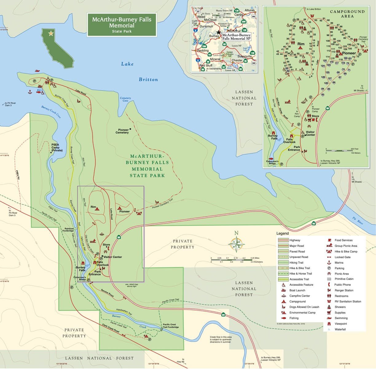 McArthur Burney Falls Map