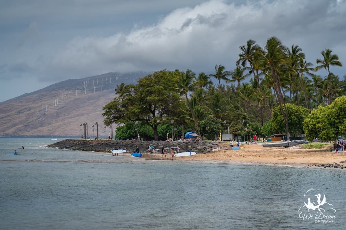 Cove Beach Park in Maui on a cloudy day