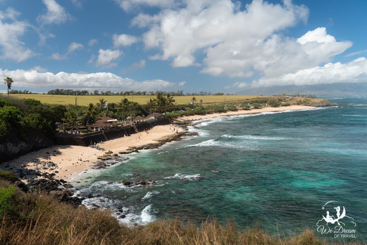 A view of Hookipa Beach from Hookipa Lookout on the Maui North Shore.