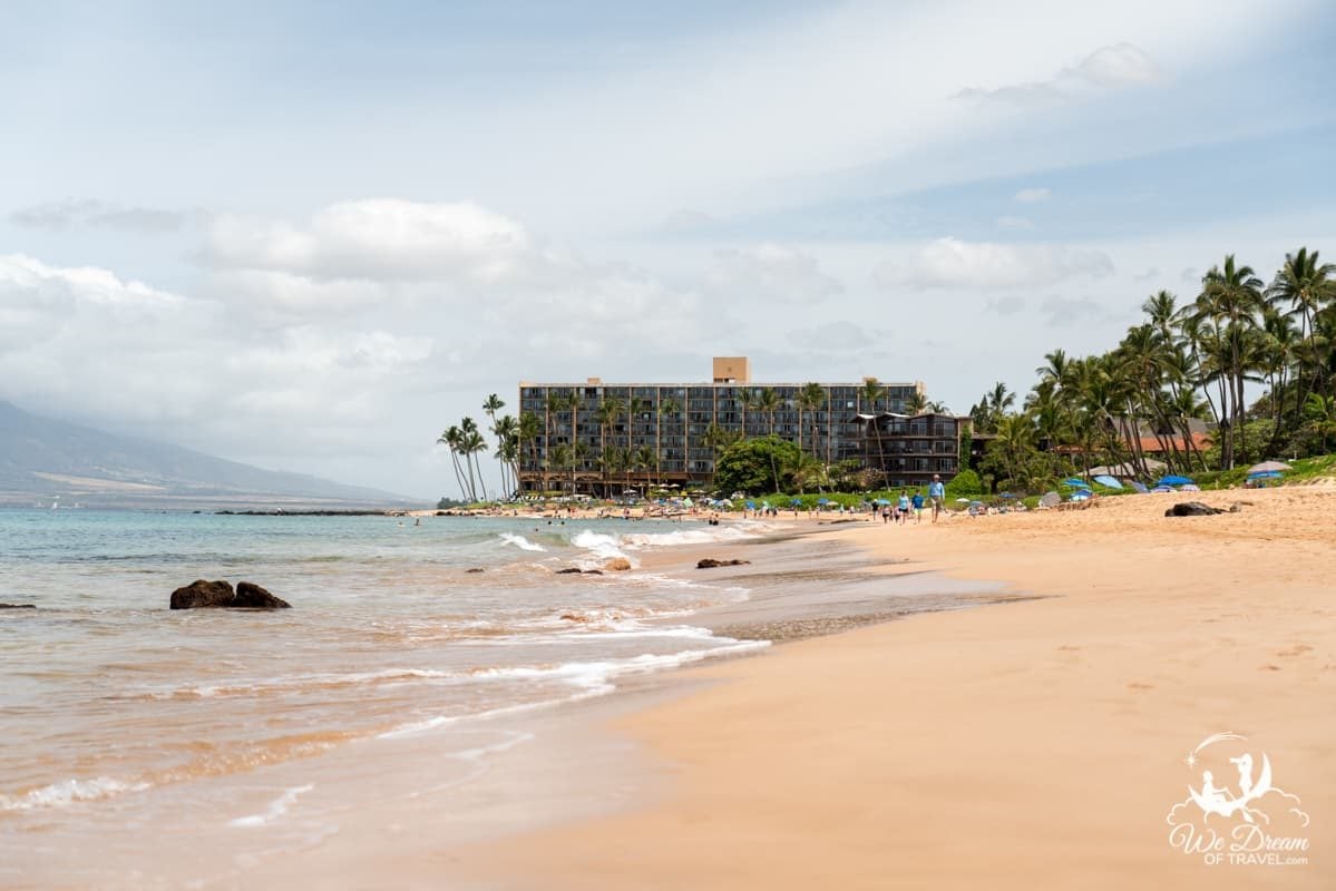 The Days Inn by Wyndham Maui stands tall at the end of Keawakapu Beach.