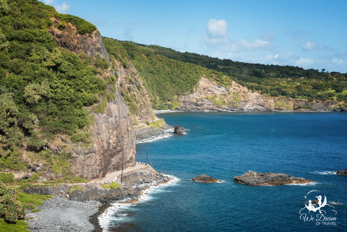 Looking back at the end of the Road to Hana from Alelele Falls Viewpoint.