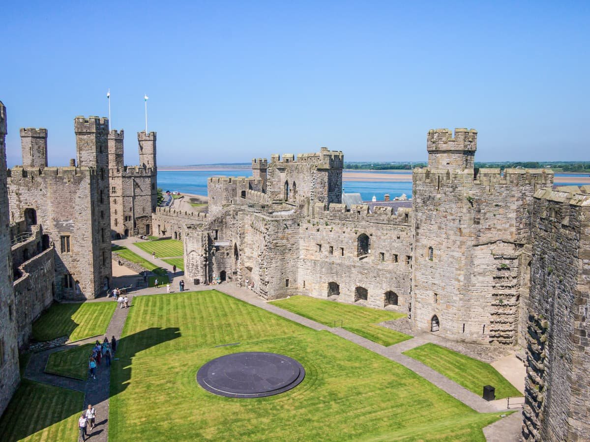 A photo of Caernarfon Castle in Snowdonia