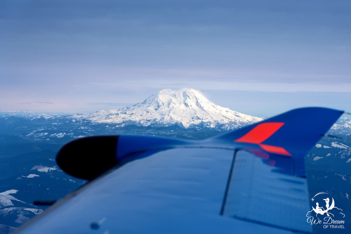 Mt Rainer framed by KinectAir plane wing.